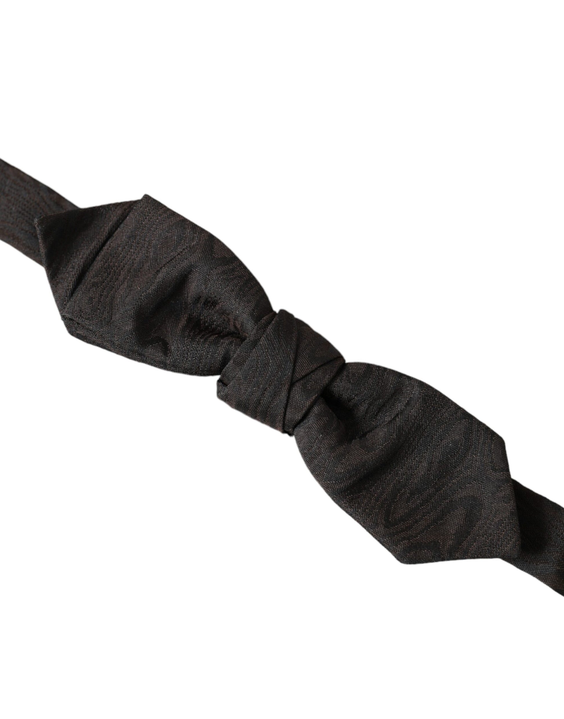 Black Silk Adjustable Neck Men Bow Tie-Dolce & Gabbana-LabelTerrace.com