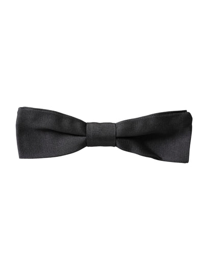 Black Silk Adjustable Neck Men Bow Tie-Dolce & Gabbana-LabelTerrace.com