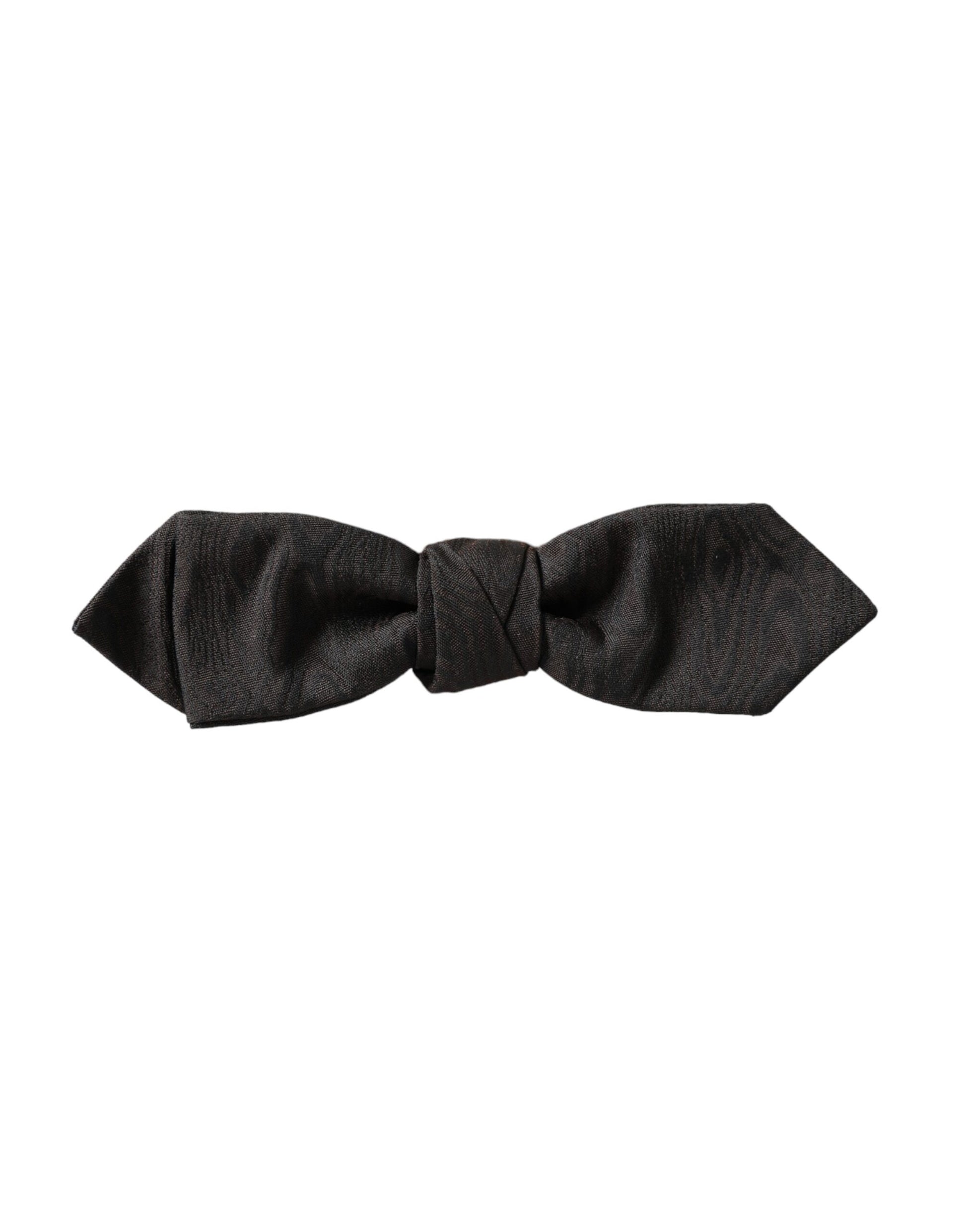 Black Silk Adjustable Neck Men Bow Tie-Dolce & Gabbana-LabelTerrace.com