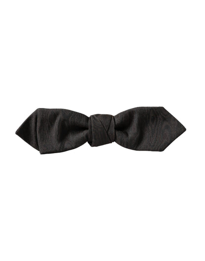 Black Silk Adjustable Neck Men Bow Tie-Dolce & Gabbana-LabelTerrace.com