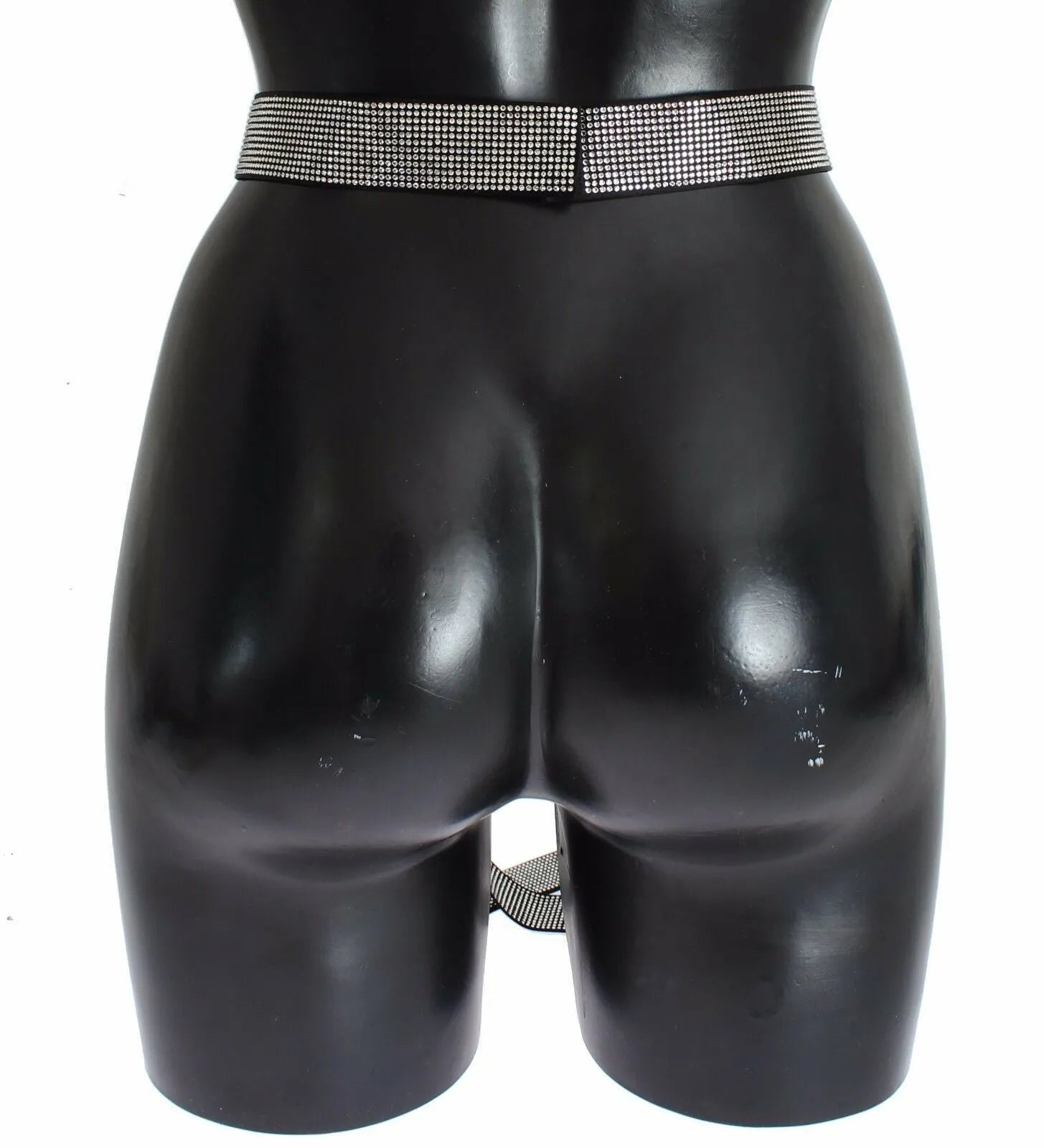 Black Silk Clear Crystal Bow Waist Belt-Dolce & Gabbana-LabelTerrace.com