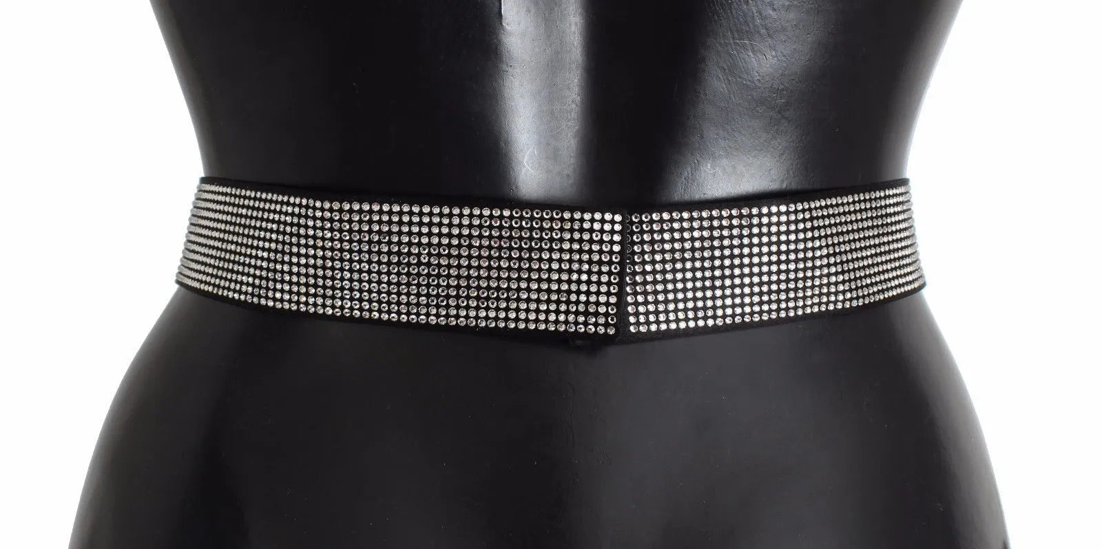 Black Silk Clear Crystal Bow Waist Belt-Dolce & Gabbana-LabelTerrace.com