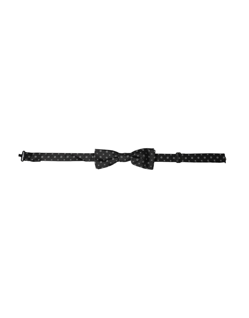 Black Silk Fantasy Adjustable Neck Men Papillon Bow Tie-Dolce & Gabbana-LabelTerrace.com