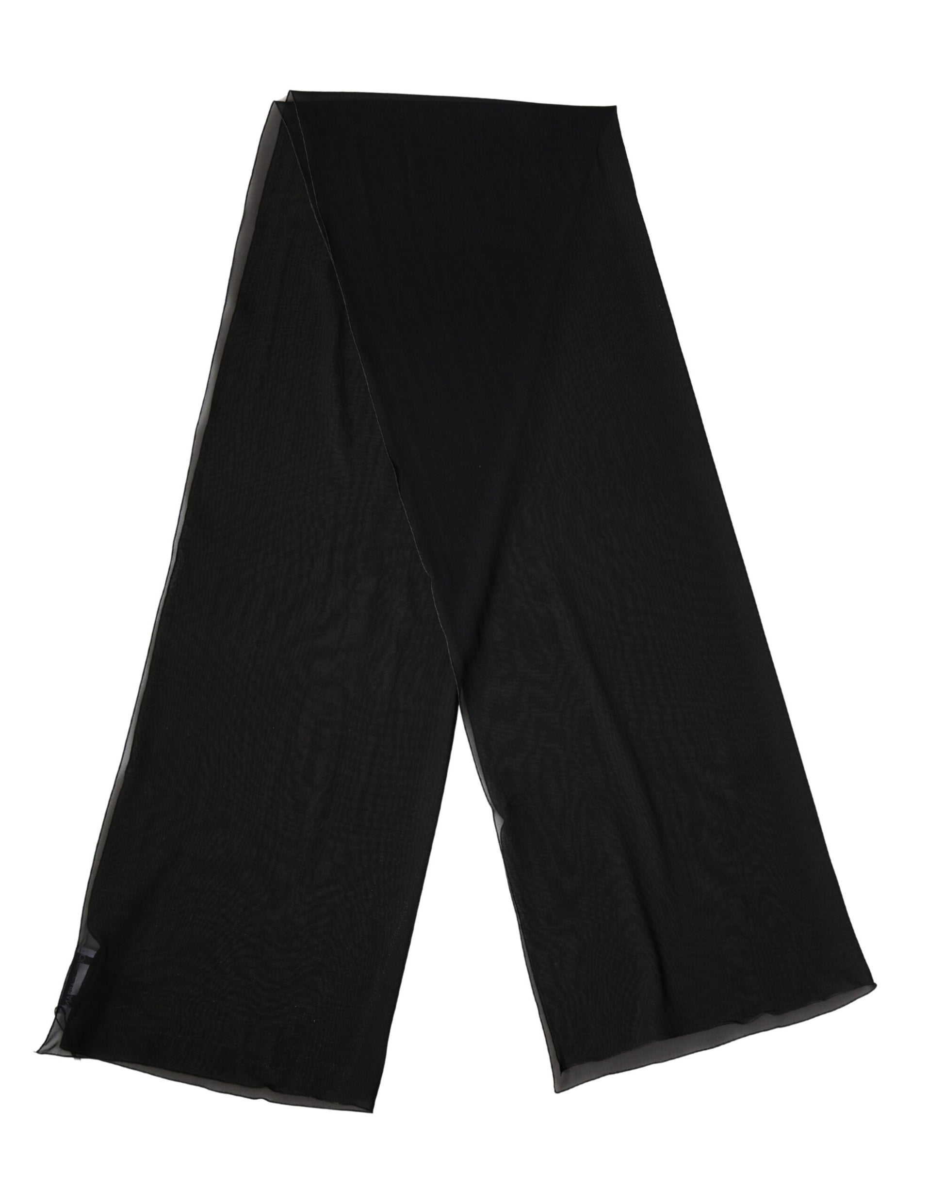 Black Silk Neck Wrap Shawl Stole 200cm x 64cm Scarf