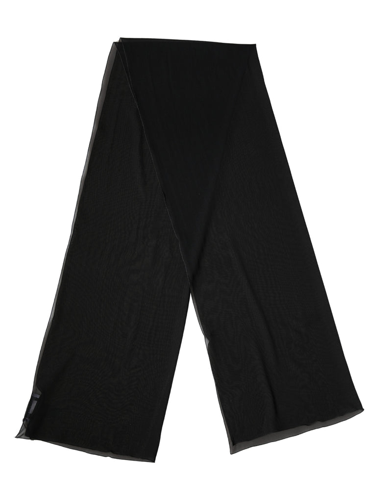 Black Silk Neck Wrap Shawl Stole 200cm x 64cm Scarf