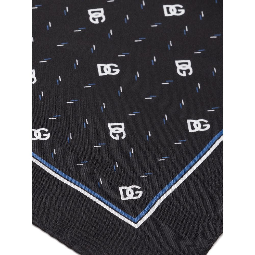 Black Silk Pocket Square-Dolce & Gabbana-LabelTerrace.com