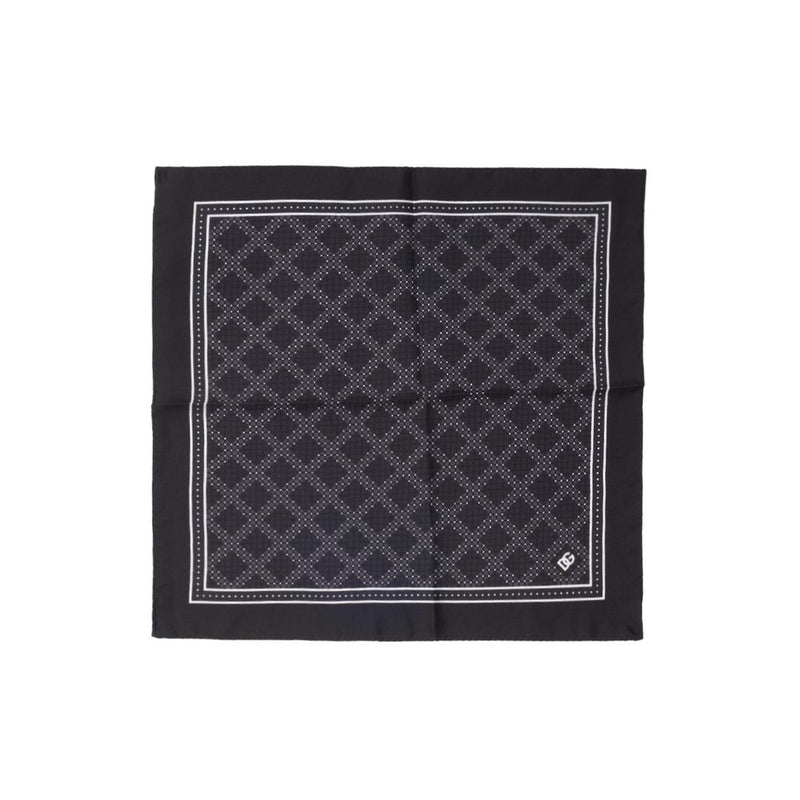 Black Silk Pocket Square-Dolce & Gabbana-LabelTerrace.com