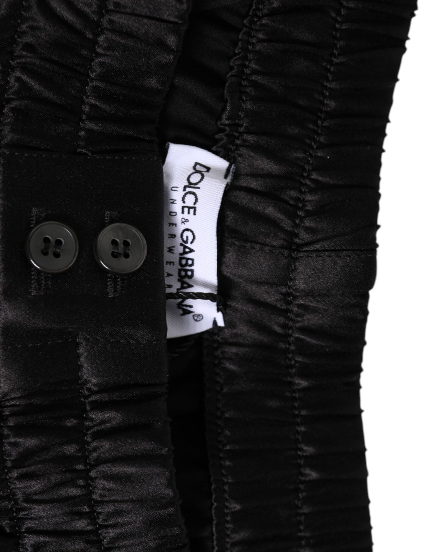 Black Silk Satin Elastic Men Boxer Short Swimwear-Dolce & Gabbana-LabelTerrace.com