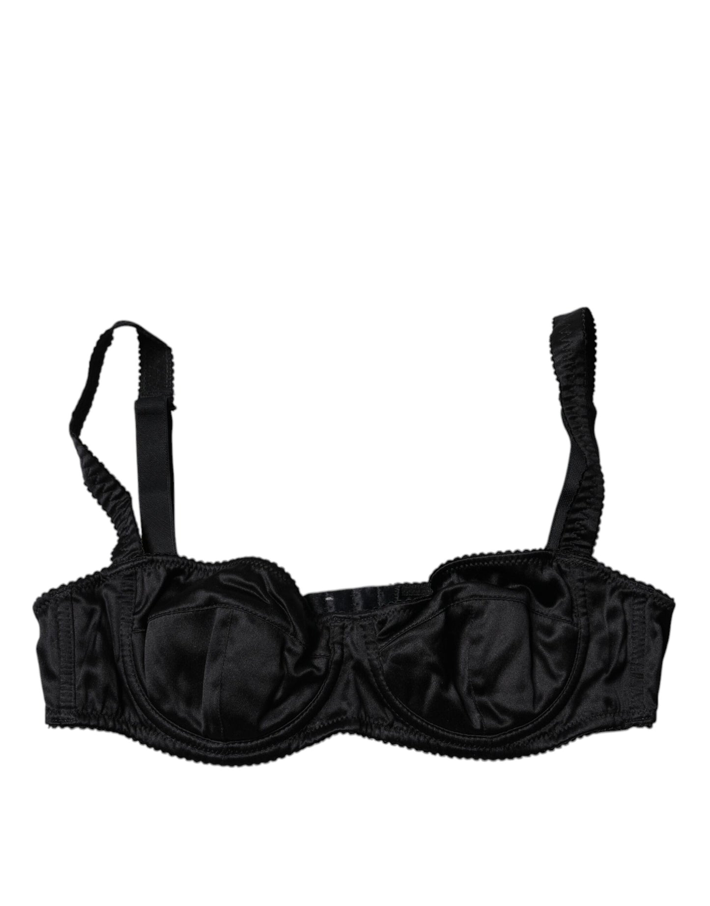 Black Silk Semi-Pad Balconette Bra Underwear-Dolce & Gabbana-LabelTerrace.com