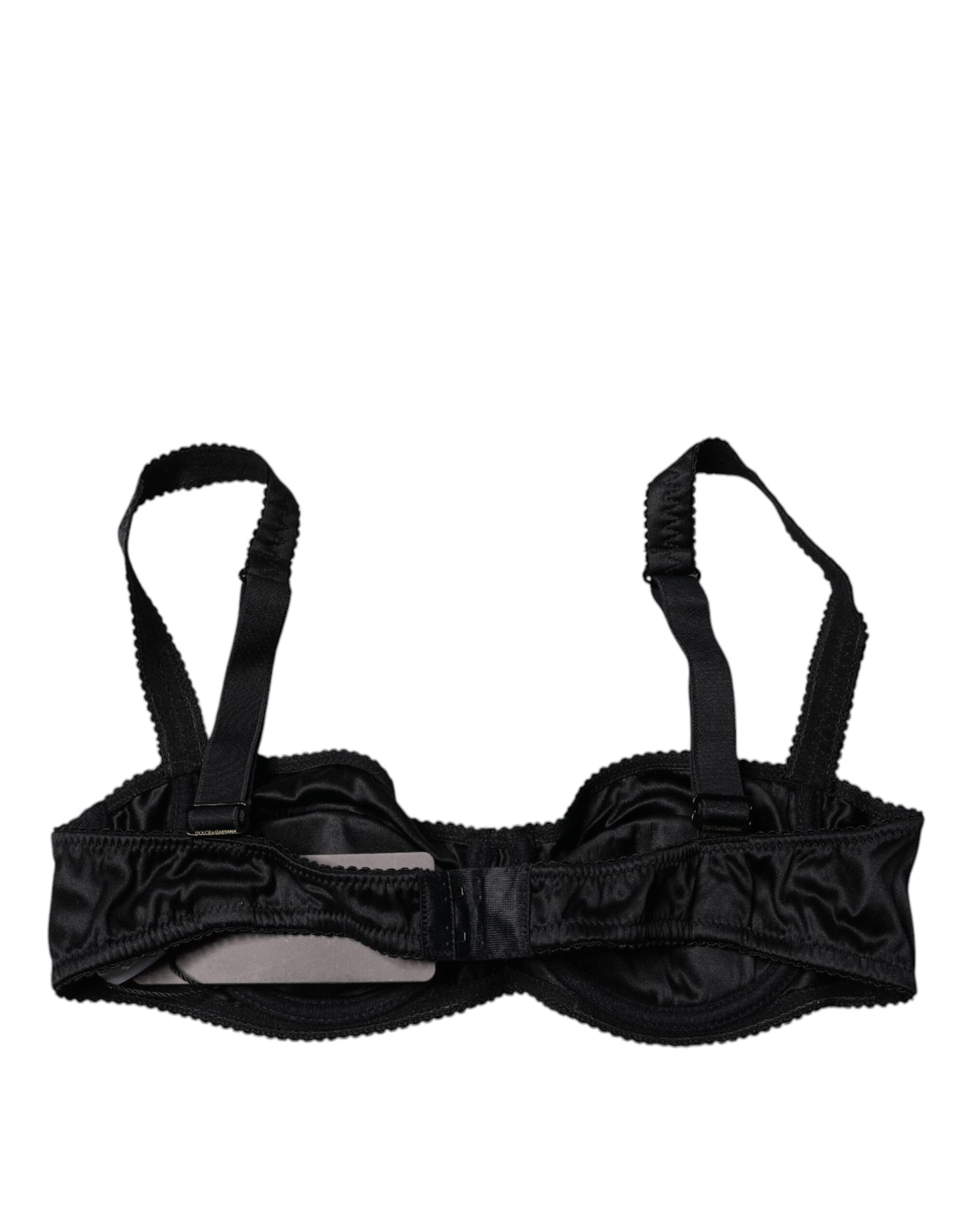 Black Silk Semi-Pad Balconette Bra Underwear-Dolce & Gabbana-LabelTerrace.com