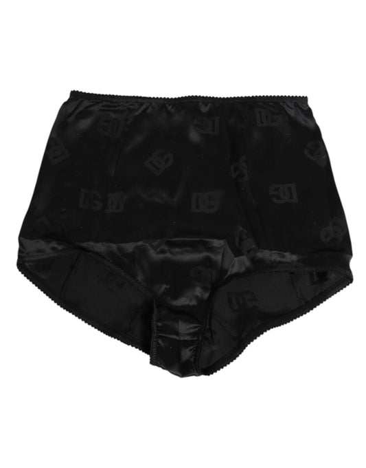 Black Silk Stretch High Waist Girdle Underwear