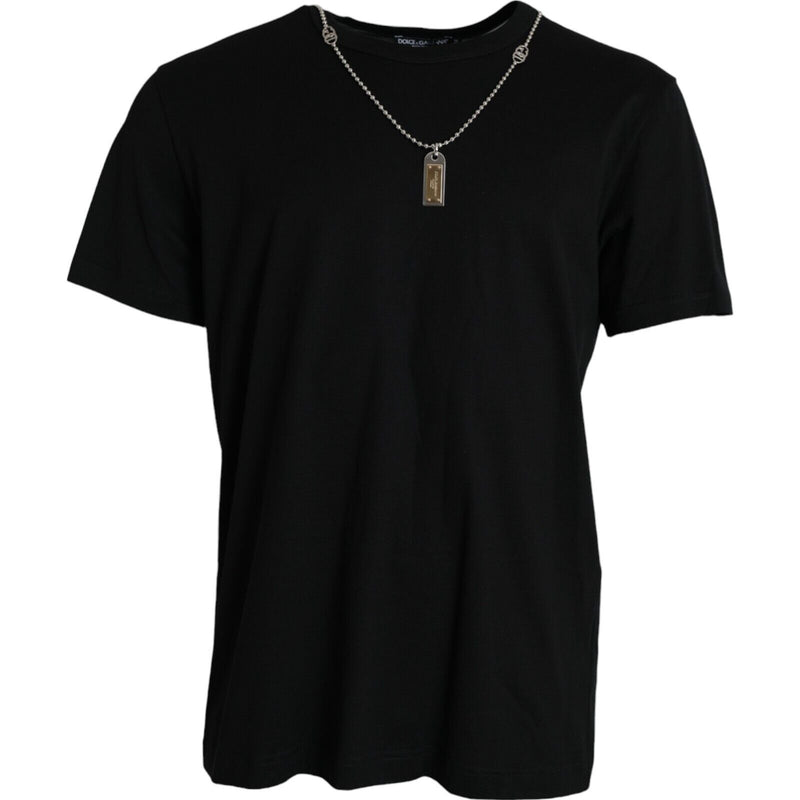 Black Silver Chain Short Sleeve T-shirt-Dolce & Gabbana-LabelTerrace.com