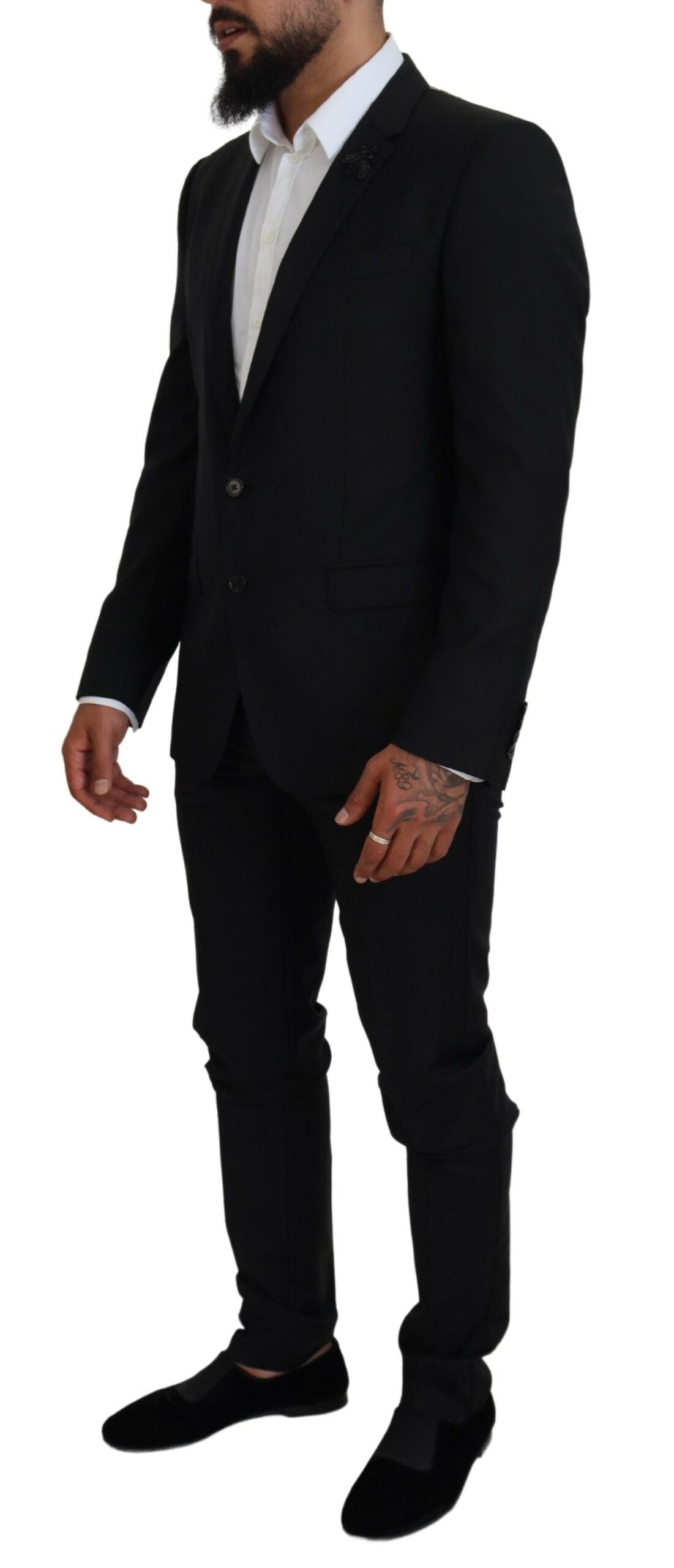 Black Single Breasted 2 Piece MARTINI Suit-Dolce & Gabbana-LabelTerrace.com