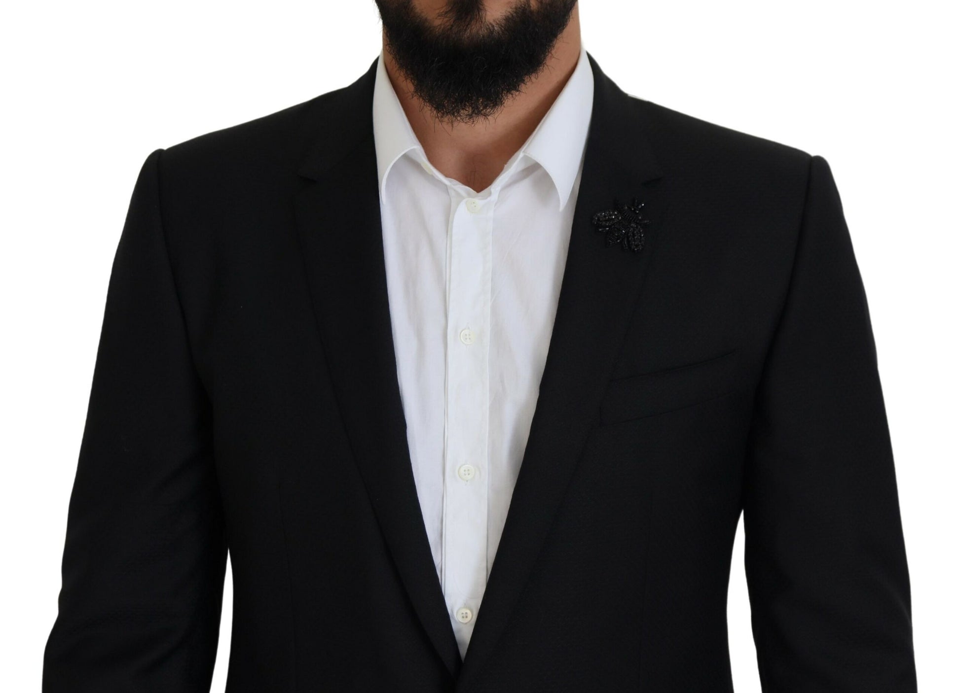 Black Single Breasted 2 Piece MARTINI Suit-Dolce & Gabbana-LabelTerrace.com