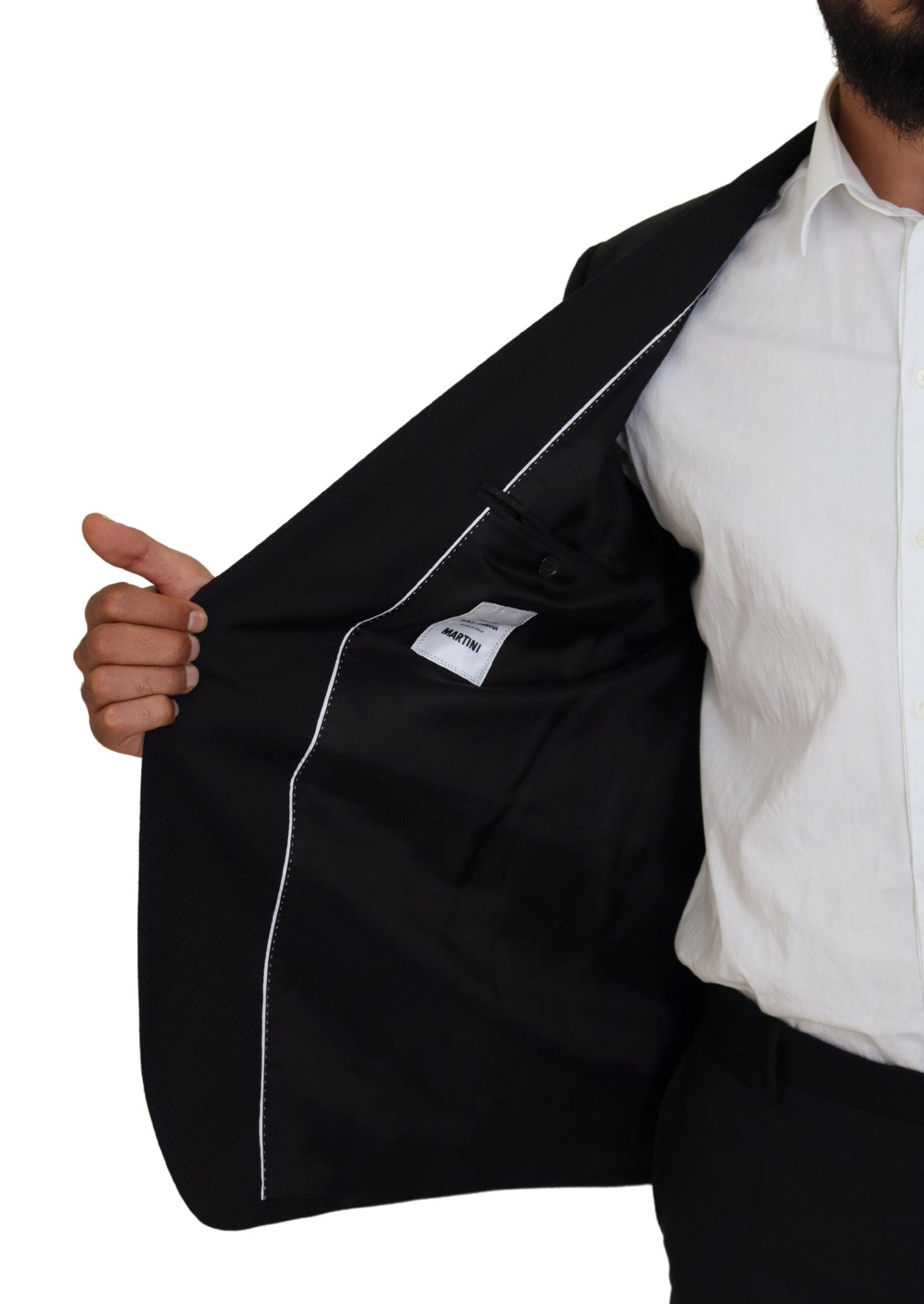 Black Single Breasted 2 Piece MARTINI Suit-Dolce & Gabbana-LabelTerrace.com