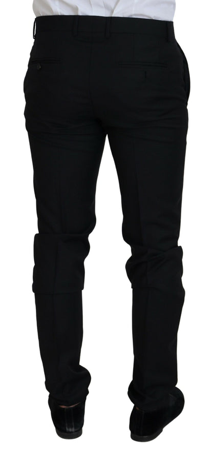 Black Single Breasted 2 Piece MARTINI Suit-Dolce & Gabbana-LabelTerrace.com