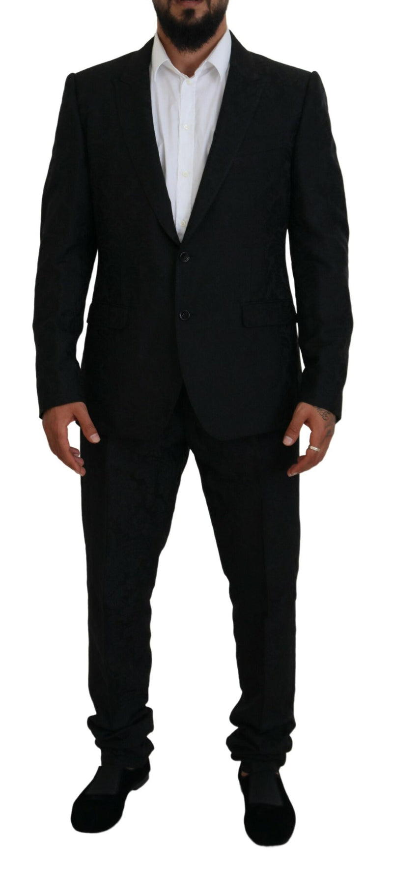 Black Single Breasted 2 Piece MARTINI Suit-Dolce & Gabbana-LabelTerrace.com