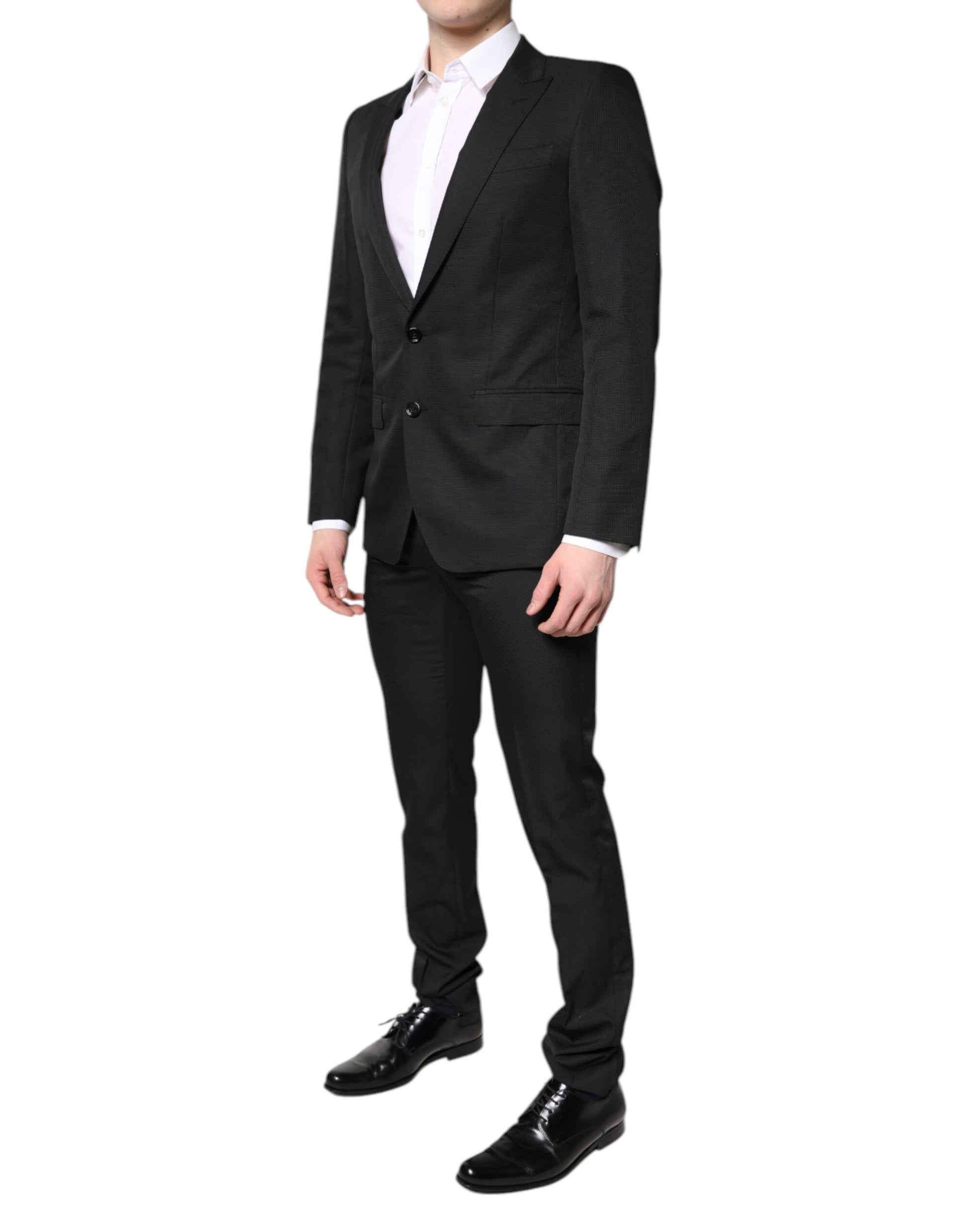 Black Single Breasted Formal 2 Piece Suit-Dolce & Gabbana-LabelTerrace.com