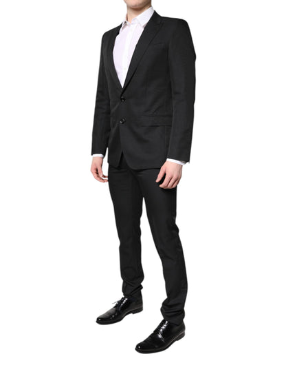 Black Single Breasted Formal 2 Piece Suit-Dolce & Gabbana-LabelTerrace.com