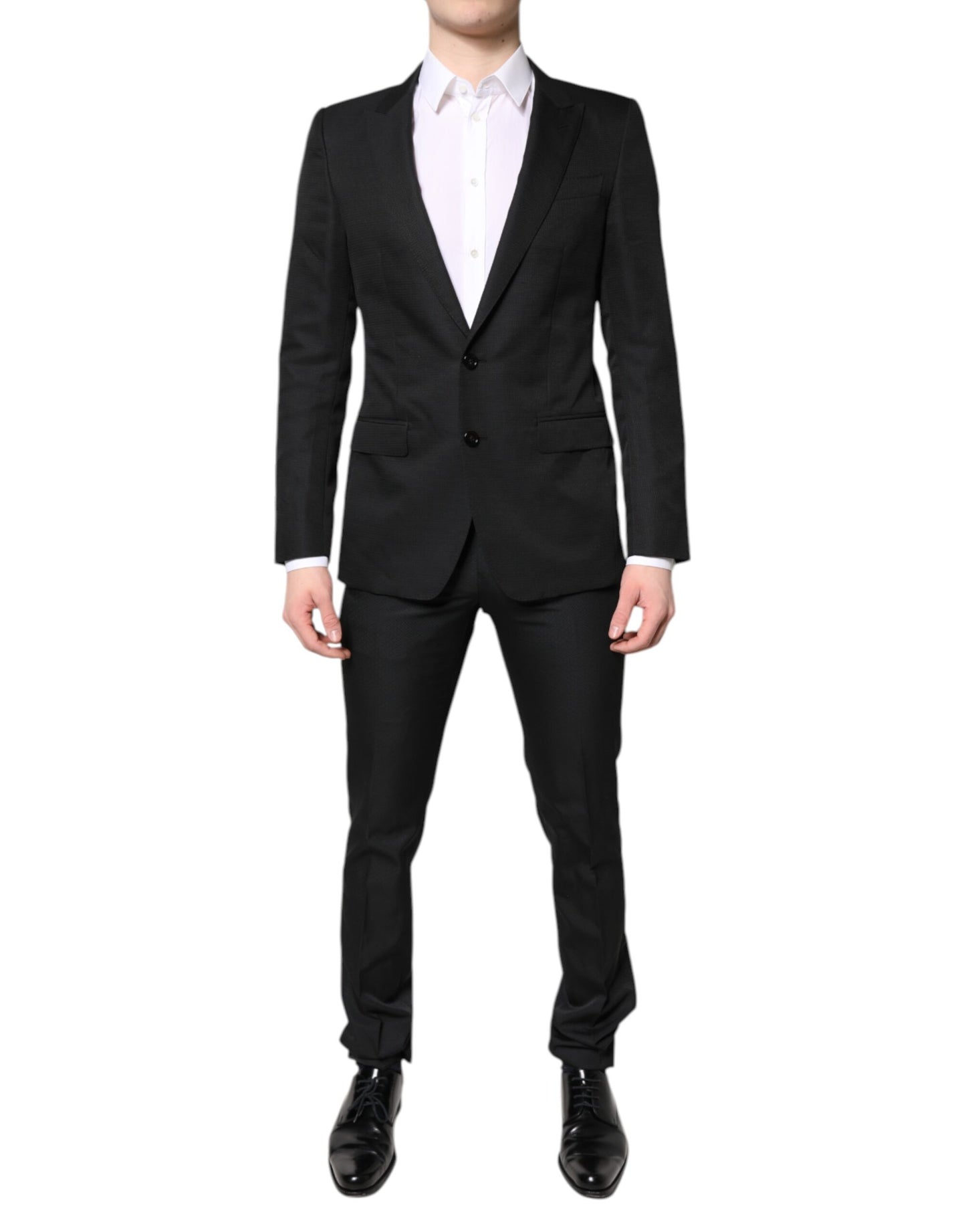 Black Single Breasted Formal 2 Piece Suit-Dolce & Gabbana-LabelTerrace.com