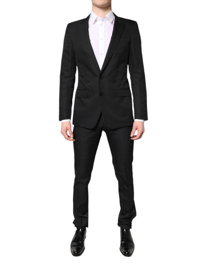 Black Single Breasted Formal 2 Piece Suit-Dolce & Gabbana-LabelTerrace.com