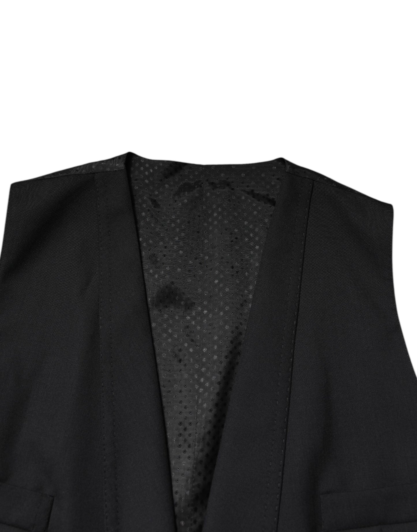 Black Single Breasted Formal Blazer with Vest-Dolce & Gabbana-LabelTerrace.com