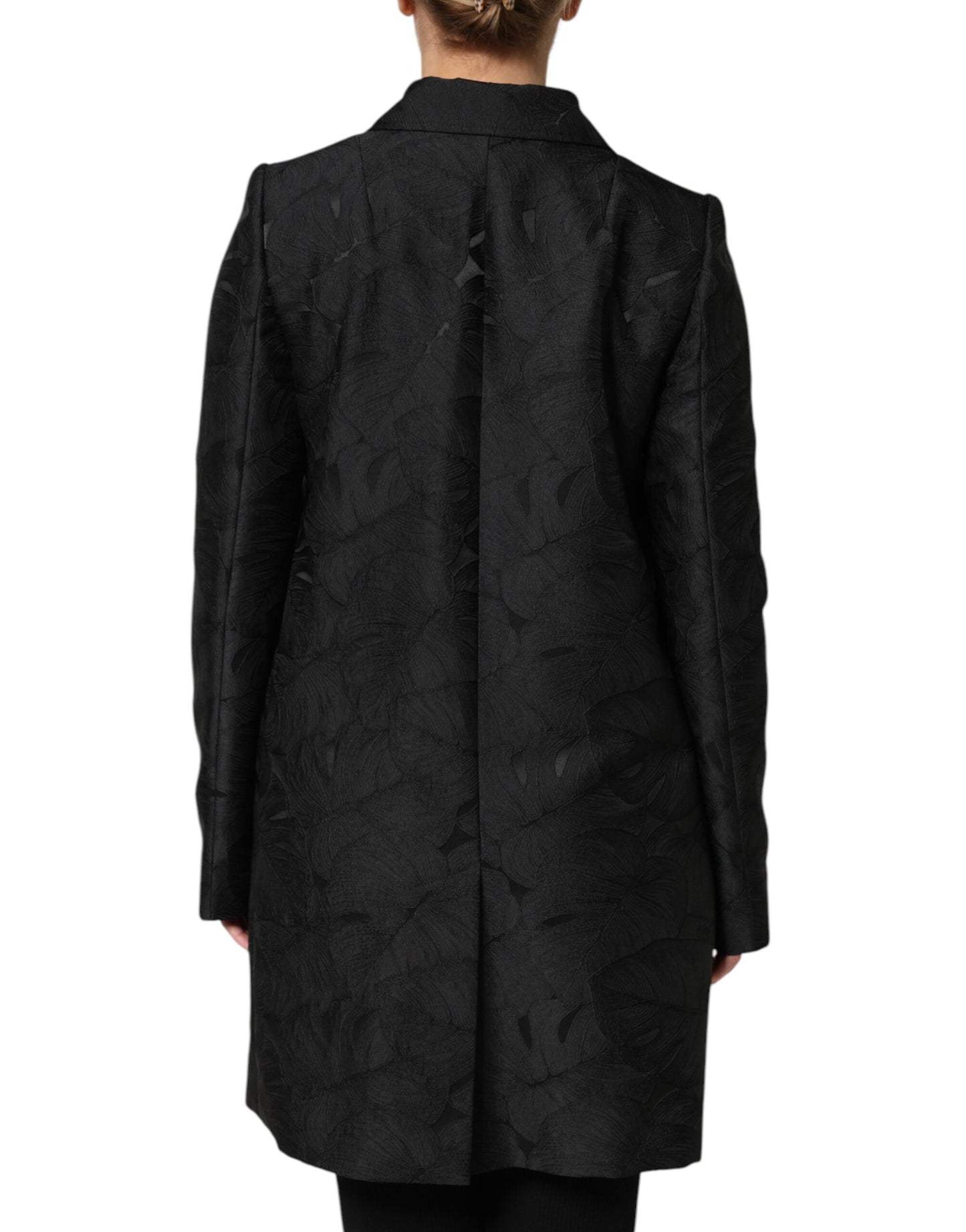 Black Single Breasted Trench Coat Jacket-Dolce & Gabbana-LabelTerrace.com
