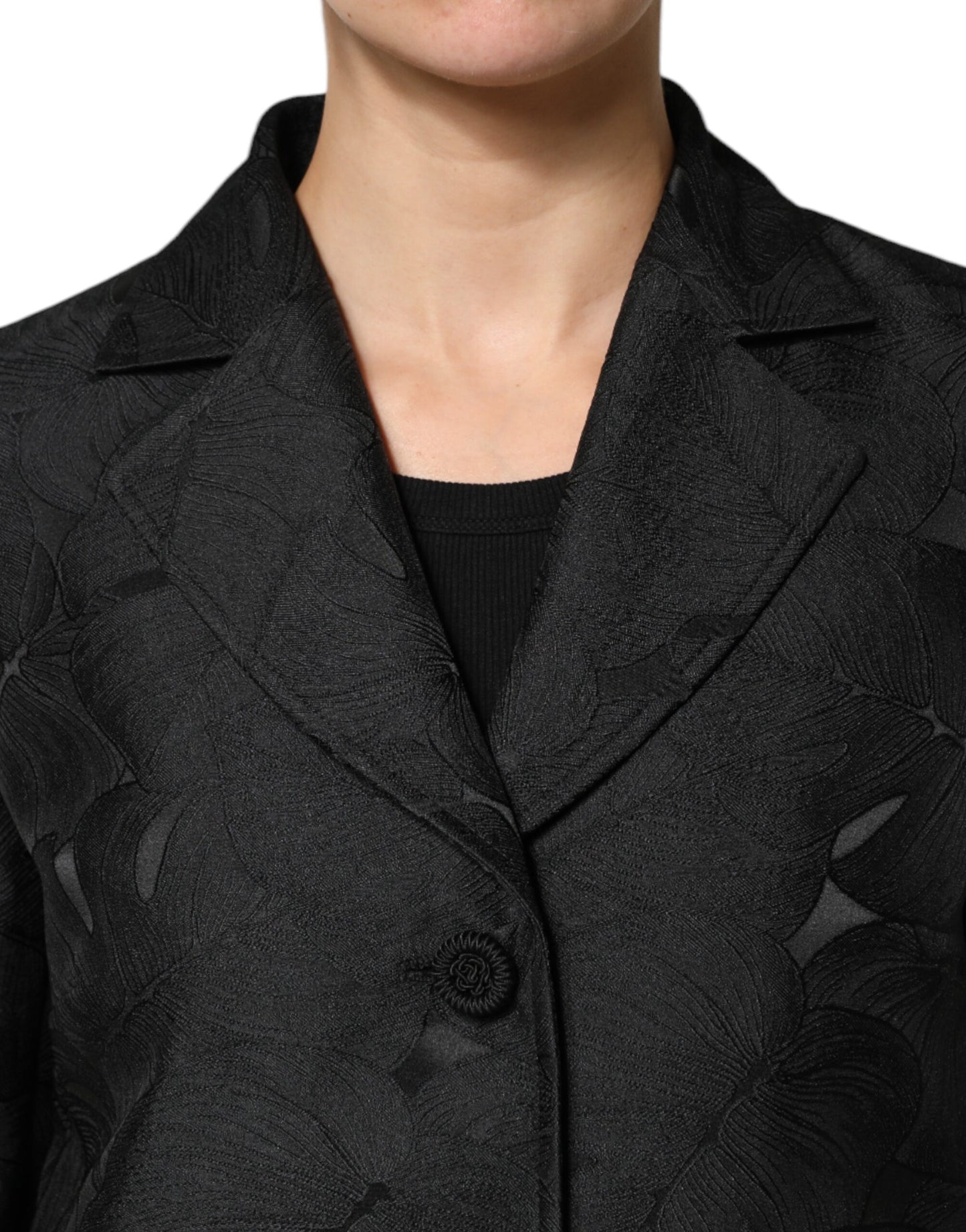 Black Single Breasted Trench Coat Jacket-Dolce & Gabbana-LabelTerrace.com