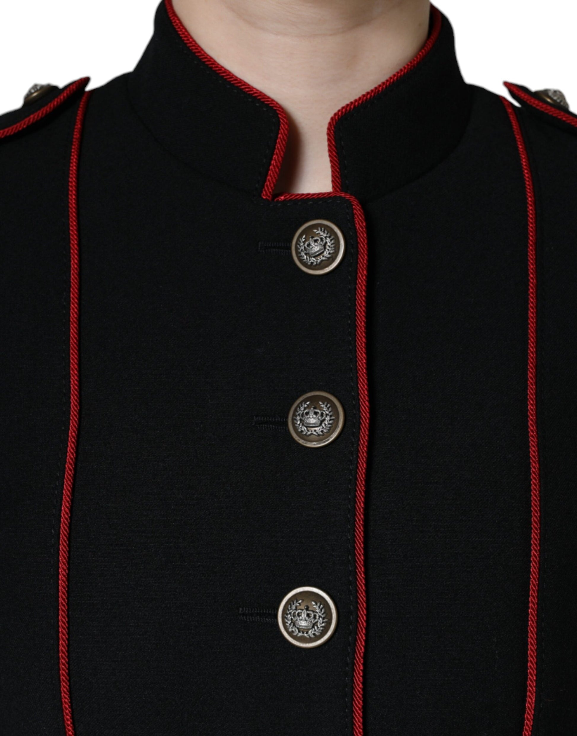 Black Single Breasted Trench Coat Jacket-Dolce & Gabbana-LabelTerrace.com