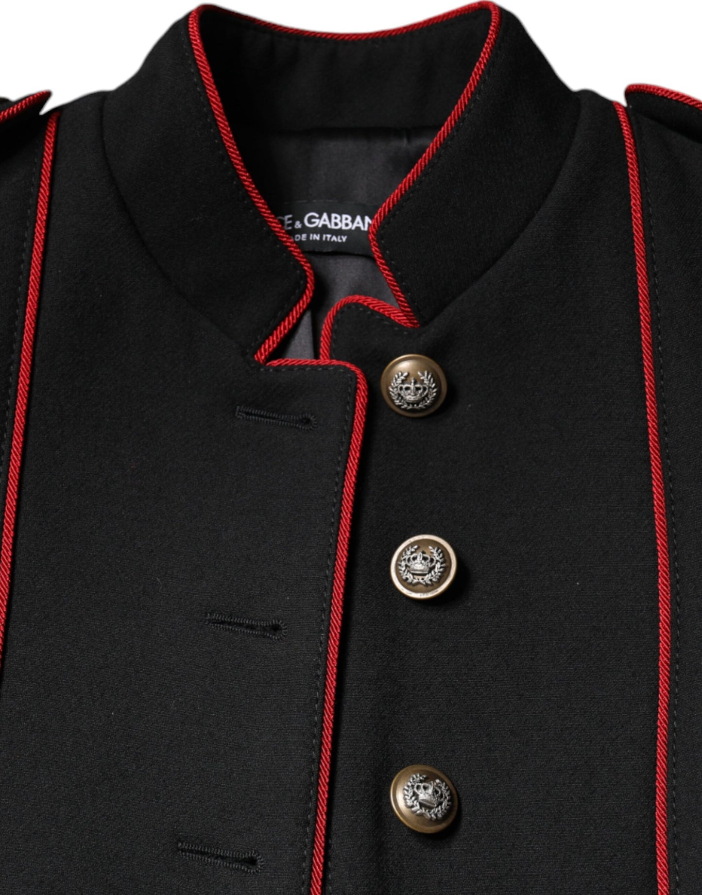 Black Single Breasted Trench Coat Jacket-Dolce & Gabbana-LabelTerrace.com