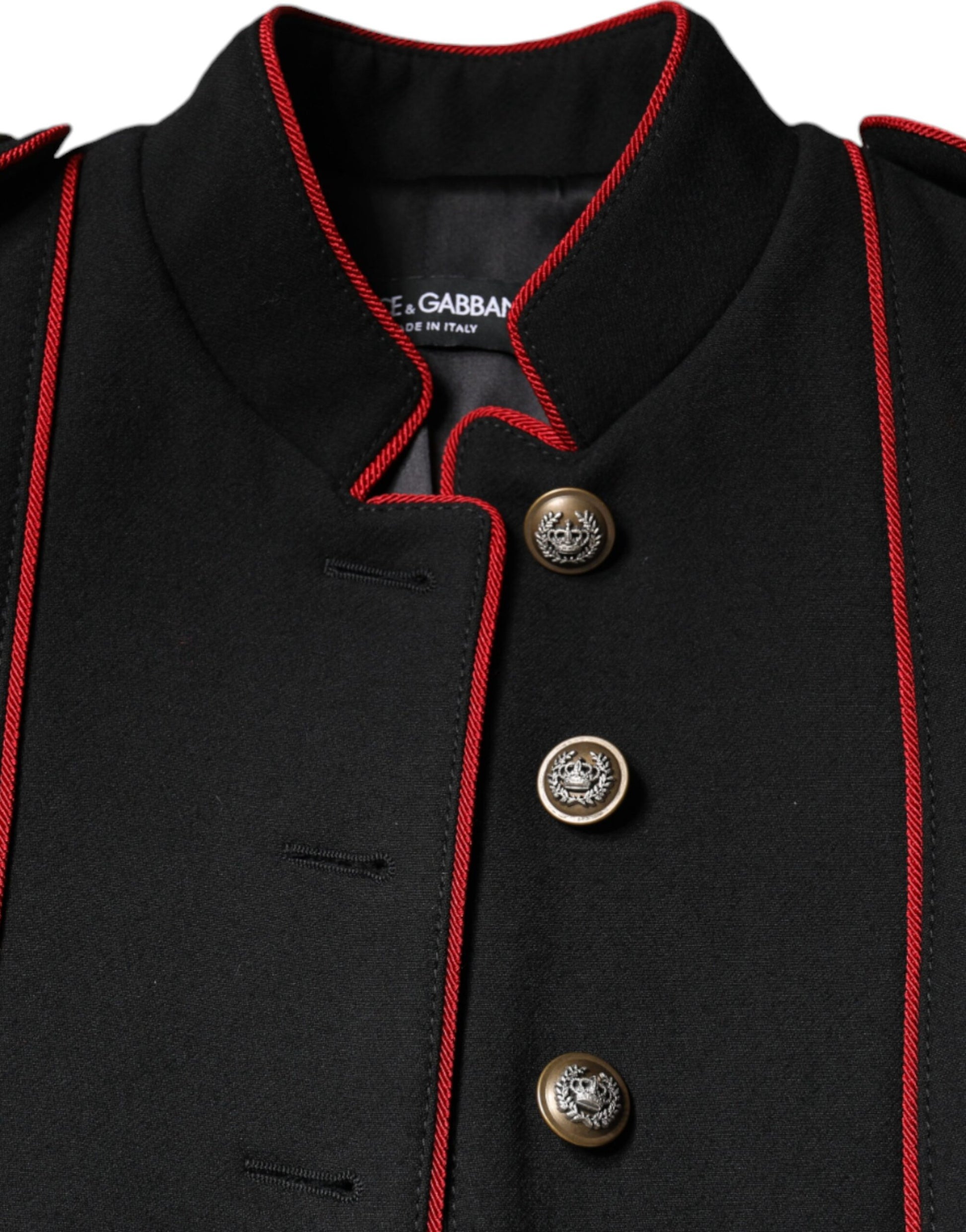 Black Single Breasted Trench Coat Jacket-Dolce & Gabbana-LabelTerrace.com