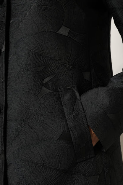 Black Single Breasted Trench Coat Jacket-Dolce & Gabbana-LabelTerrace.com