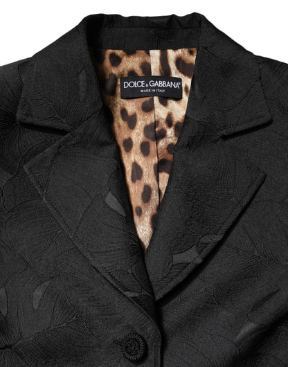 Black Single Breasted Trench Coat Jacket-Dolce & Gabbana-LabelTerrace.com