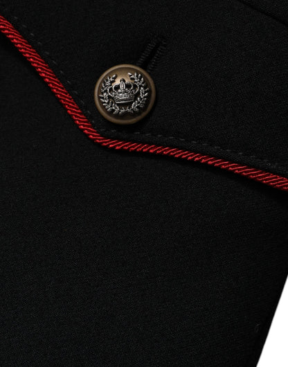 Black Single Breasted Trench Coat Jacket-Dolce & Gabbana-LabelTerrace.com