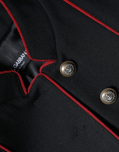 Black Single Breasted Trench Coat Jacket-Dolce & Gabbana-LabelTerrace.com