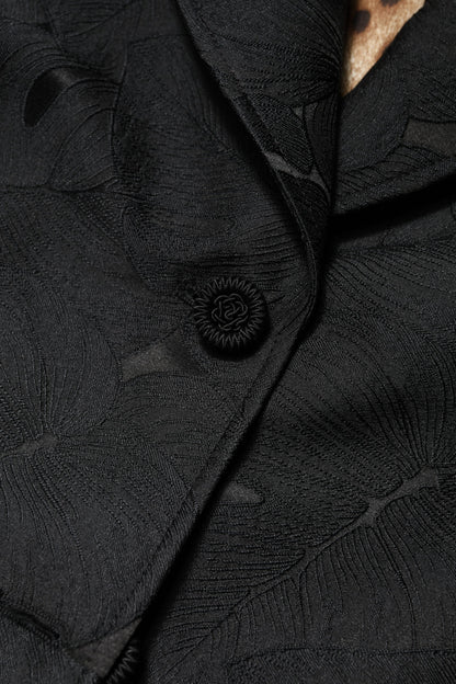 Black Single Breasted Trench Coat Jacket-Dolce & Gabbana-LabelTerrace.com