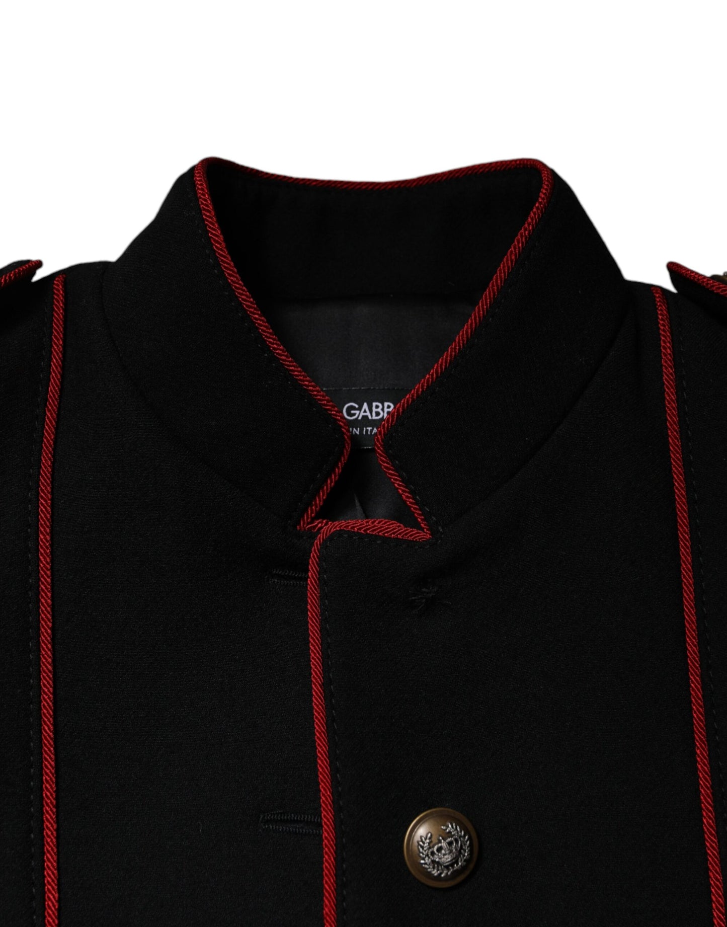 Black Single Breasted Trench Coat Jacket-Dolce & Gabbana-LabelTerrace.com