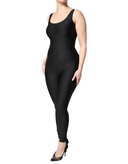 Black Sleeveless Bodycon Women Jumpsuit Dress-Dolce & Gabbana-LabelTerrace.com
