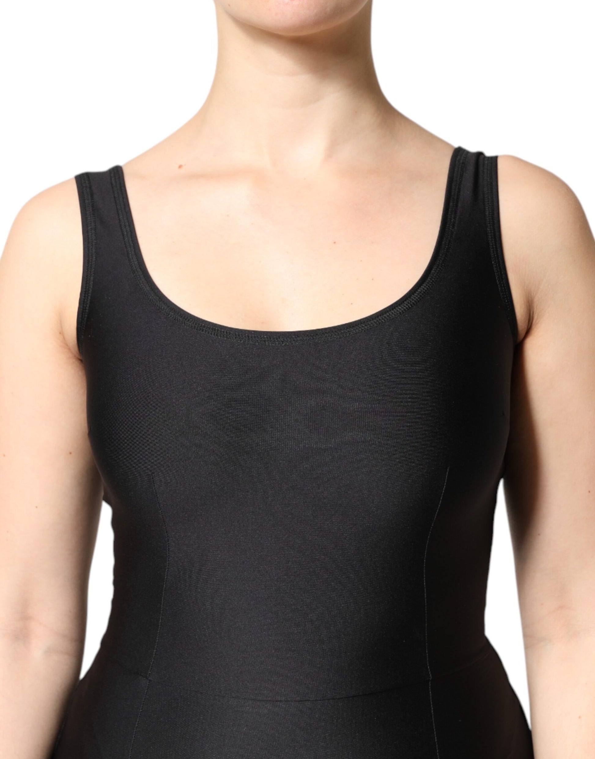 Black Sleeveless Bodycon Women Jumpsuit Dress-Dolce & Gabbana-LabelTerrace.com