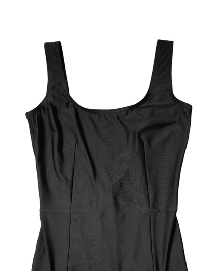 Black Sleeveless Bodycon Women Jumpsuit Dress-Dolce & Gabbana-LabelTerrace.com