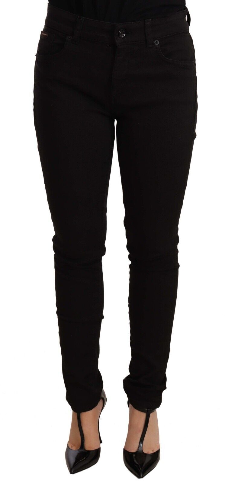 Black Slim Fit Denim Cotton Stretch Jeans-Dolce & Gabbana-LabelTerrace.com