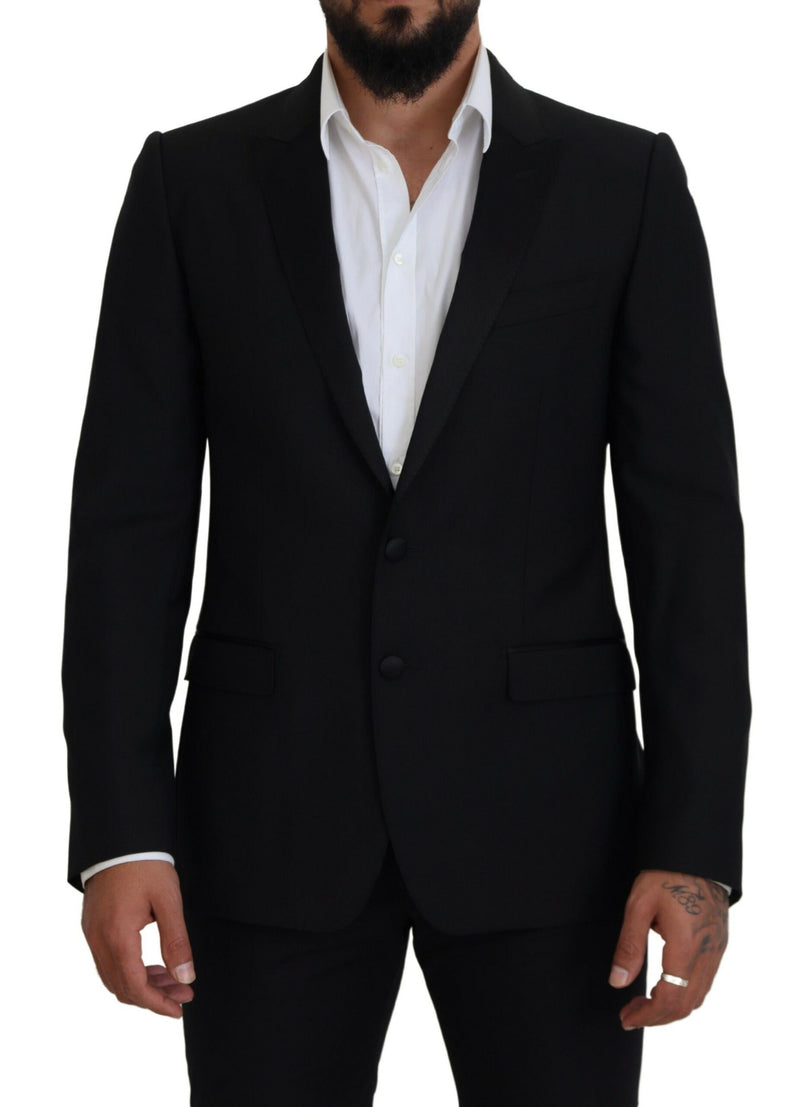 Black Slim Fit Formal Martini Blazer-Dolce & Gabbana-LabelTerrace.com