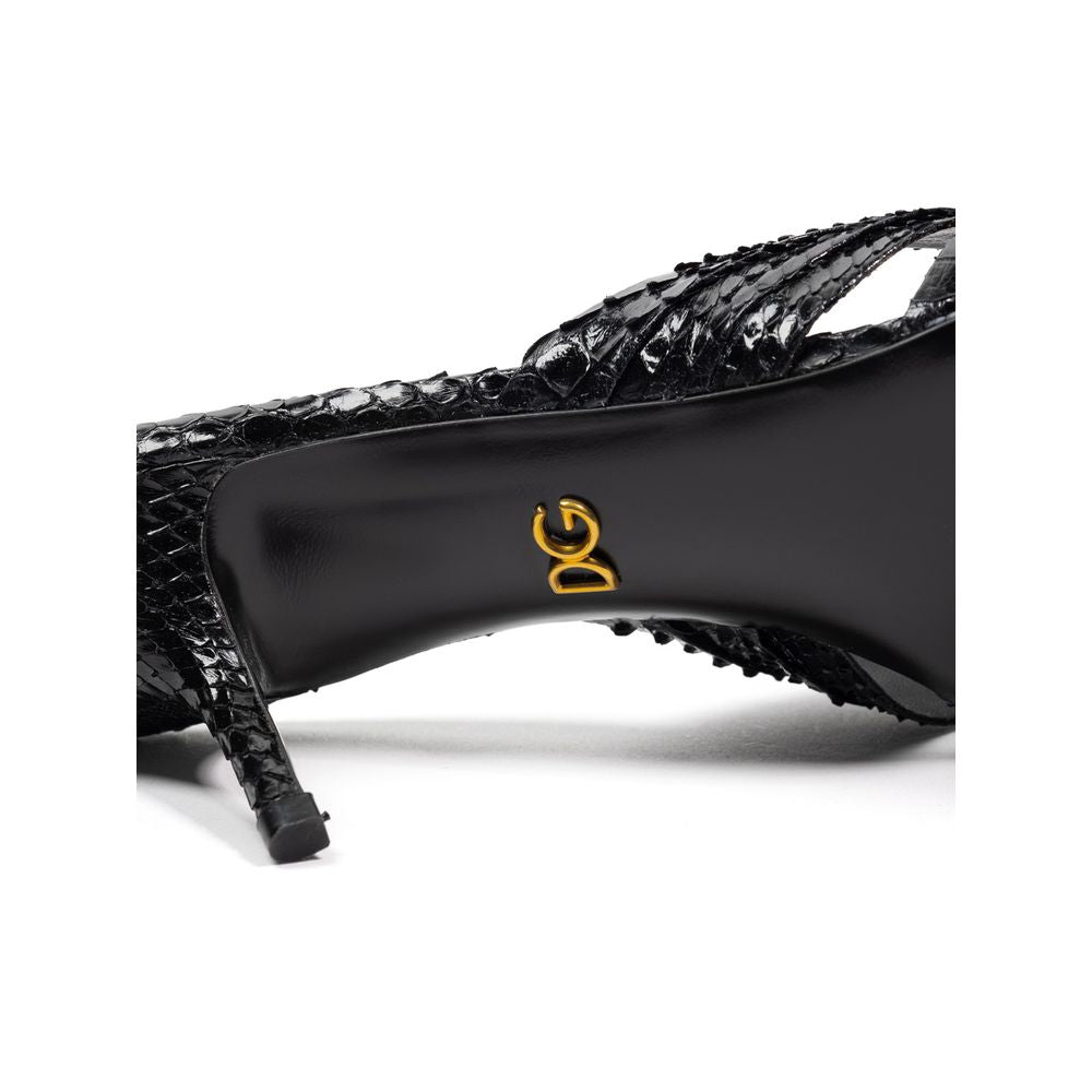 Black Snake Skin Sandal-Dolce & Gabbana-LabelTerrace.com