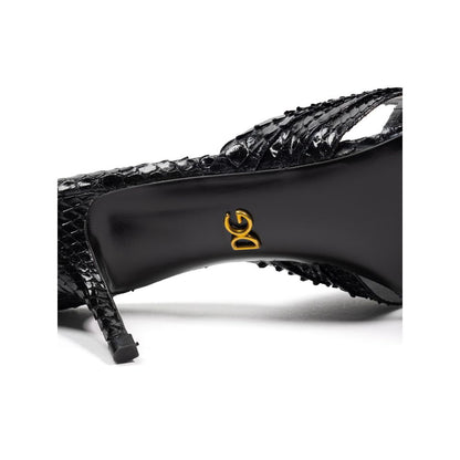 Black Snake Skin Sandal-Dolce & Gabbana-LabelTerrace.com
