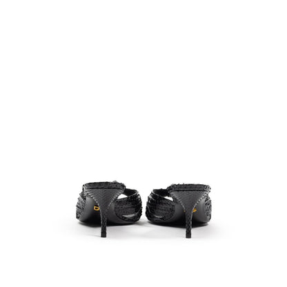 Black Snake Skin Sandal