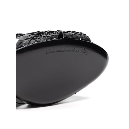 Black Snake Skin Sandal