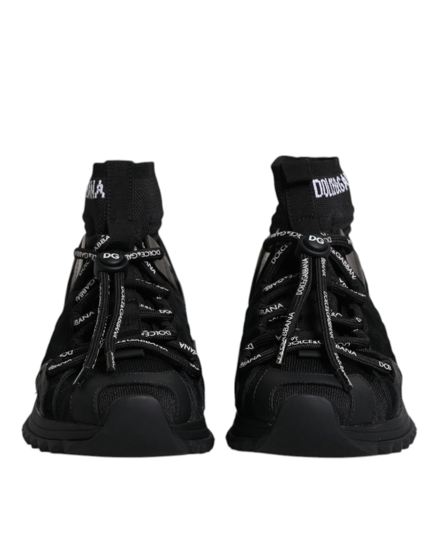 Black Sorrento Socks Logo Sneakers Shoes-Dolce & Gabbana-LabelTerrace.com