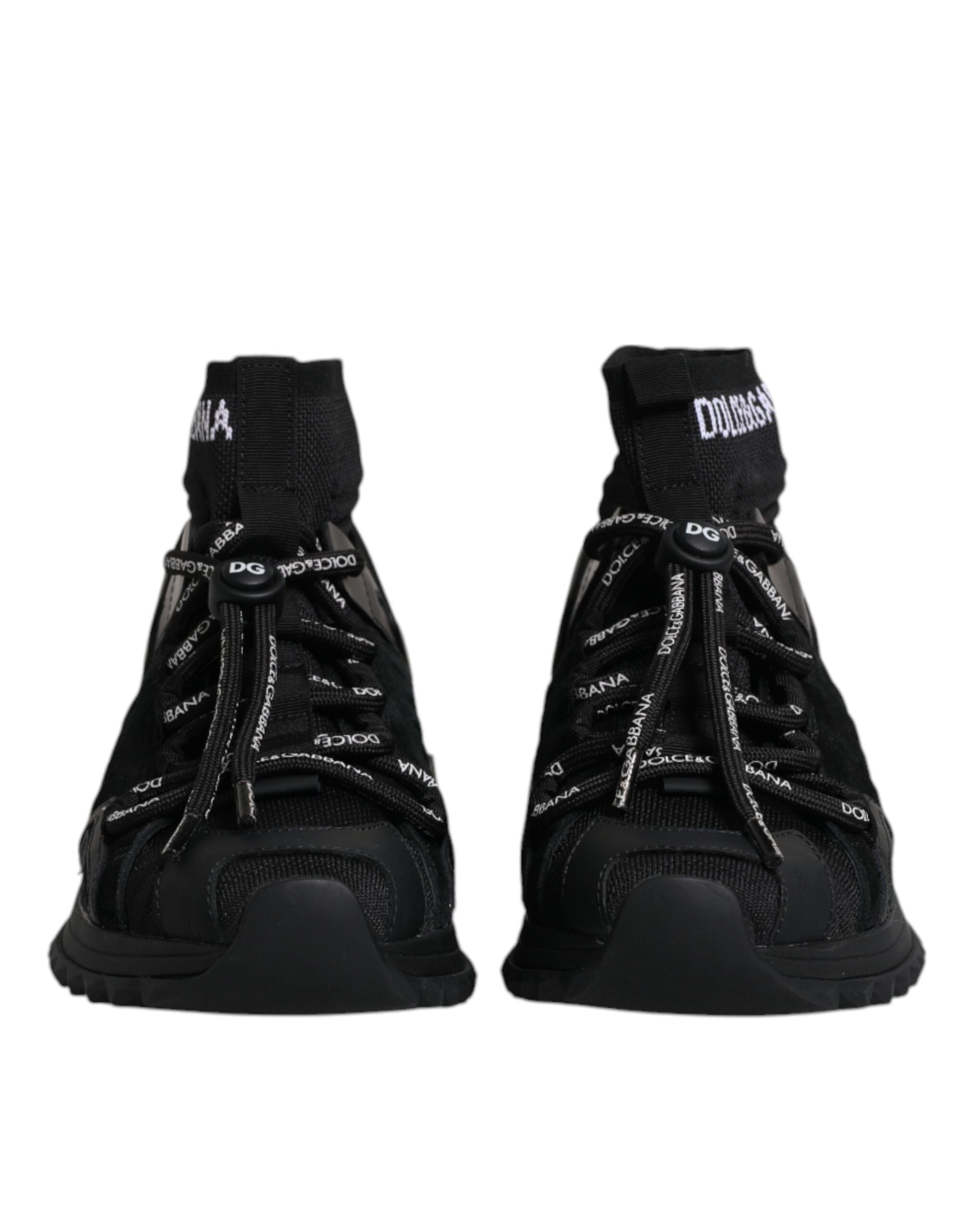 Black Sorrento Socks Logo Sneakers Shoes-Dolce & Gabbana-LabelTerrace.com