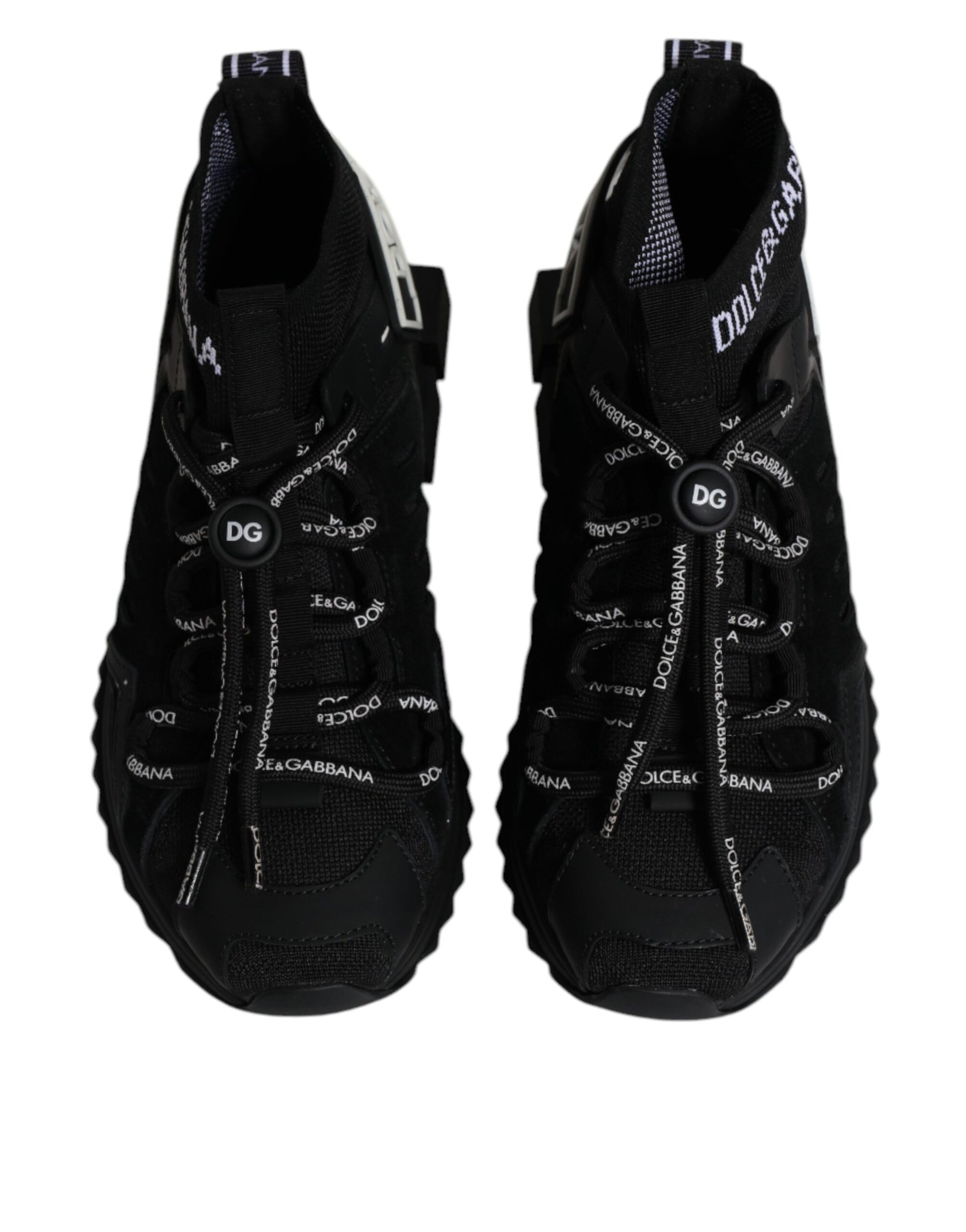 Black Sorrento Socks Logo Sneakers Shoes-Dolce & Gabbana-LabelTerrace.com