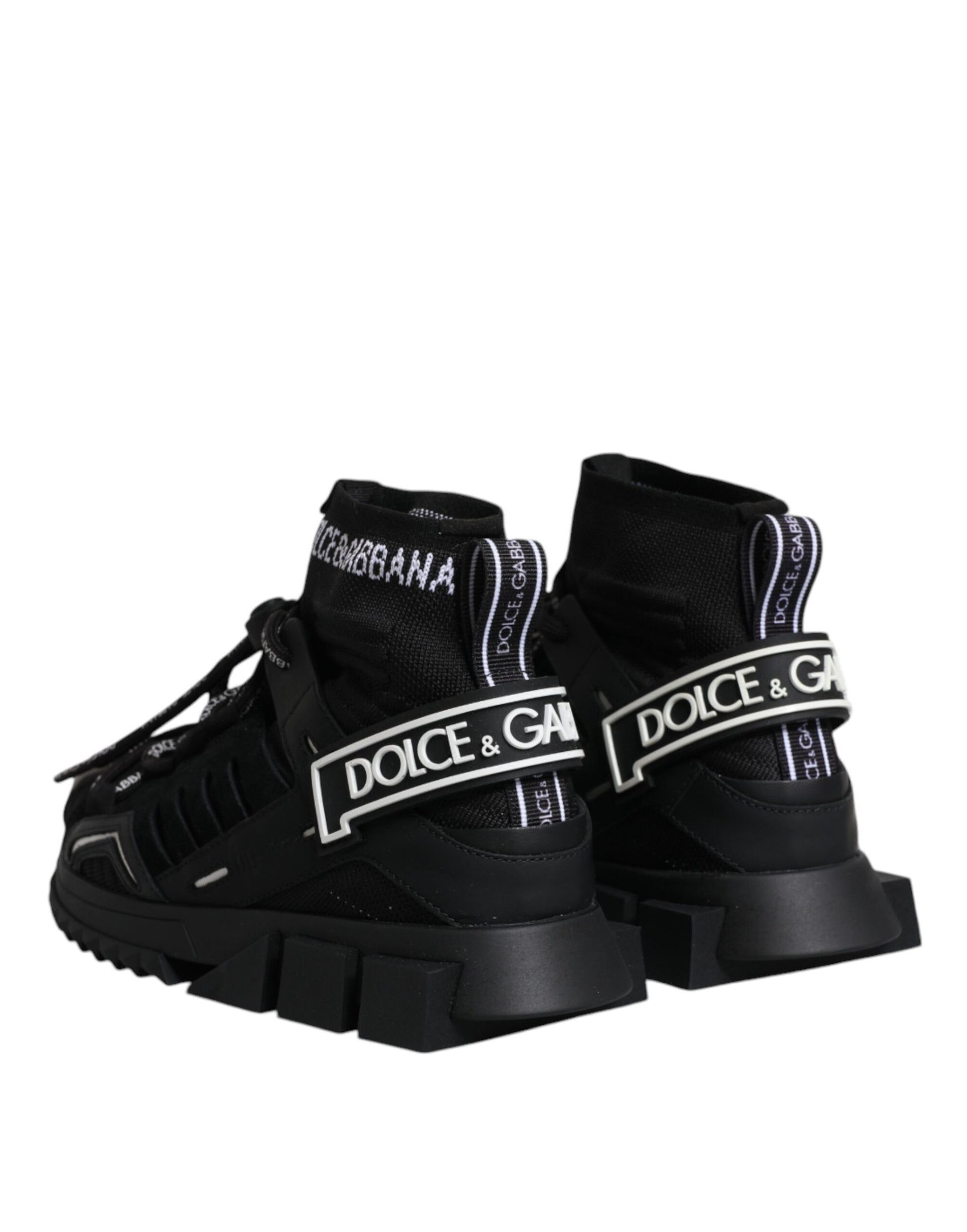 Black Sorrento Socks Logo Sneakers Shoes-Dolce & Gabbana-LabelTerrace.com